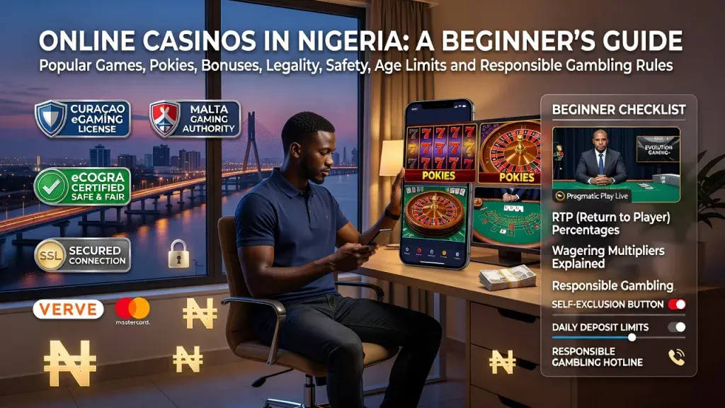 Online Casinos in Nigeria: A Beginner's Guide to Popular Games, Pokies, Bonuses, Legality, Safety, Age Limits and Responsible Gambling Rules