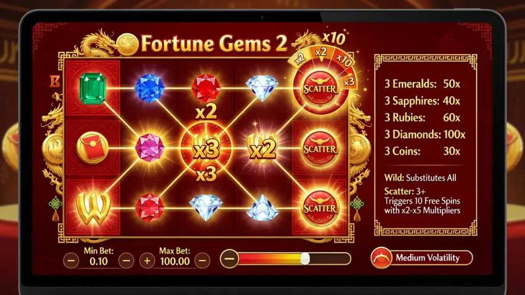 Fortune Gems 2 Slot: Free Play, Online Casino Gameplay and Bonus Features